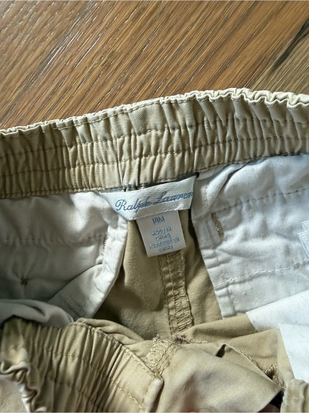 Ralph Lauren Tan Elastic-Waist Cotton Shorts
